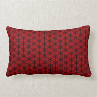 Rectangle Coussin lombaire d'hexagone noir et rouge