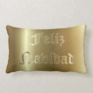 Rectangle Coussin lombaire d'or de Noël espagnol