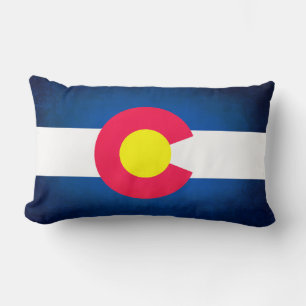 Rectangle Coussin lombaire du drapeau Grunge Colorado