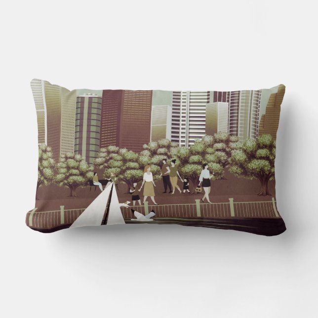 Rectangle Coussin lombaire du paysage urbain (Recto)