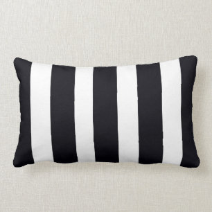 Rectangle Coussin lombaire élégant noir et de blanc de