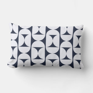 Rectangle  Coussin Lombaire Géométrique Navy Moderne