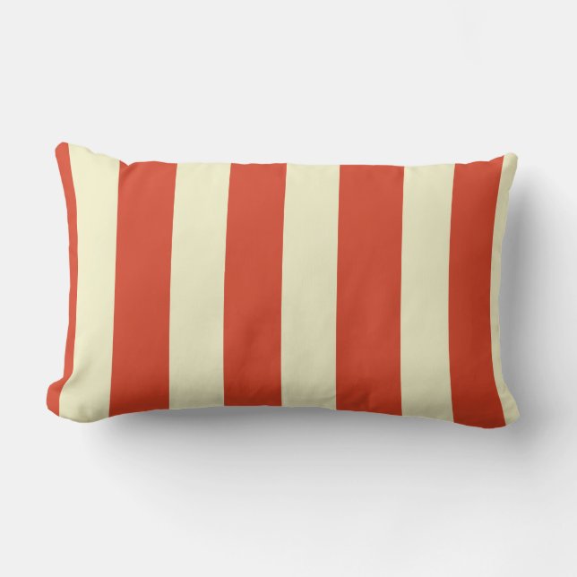 Rectangle Coussin lombaire rayé de rétro chapiteau (Recto)