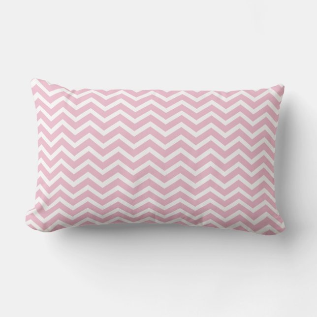 Rectangle Coussin lombaire rose-clair de Chevron (Recto)