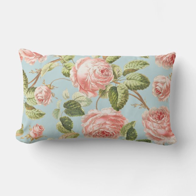 Rectangle Coussin Lumbar à motifs floraux (Recto)
