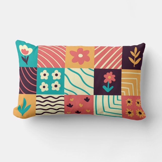 Rectangle Coussin Lumbar Abstrait (Recto)