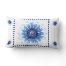 Coussin Lumbar Blue Daisy