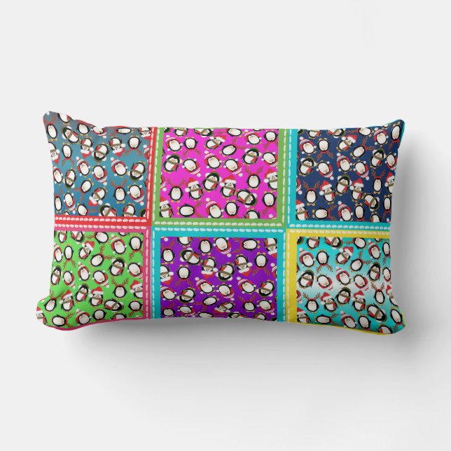 Rectangle Coussin Lumbar de pingouins précieux (Recto)