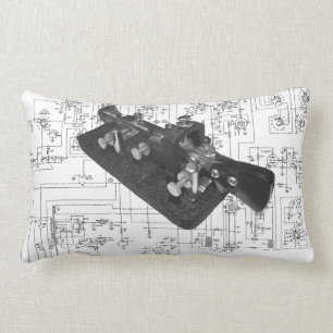 Rectangle Coussin Lumbar du schéma de clé radio Morse Code