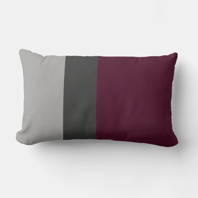 Rectangle Coussin Lumbar en bloc de couleur de prune (Recto)