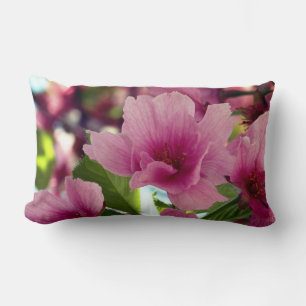 Rectangle Coussin Lumbar en fleurs roses 33 x 53 cm