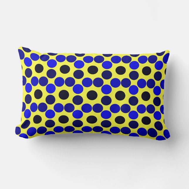 Rectangle Coussin Lumbar noir et bleu (Recto)