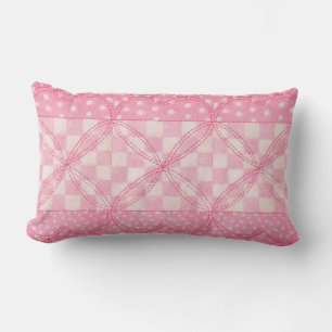 Rectangle Coussin Lumbar PINK HEART QUILT