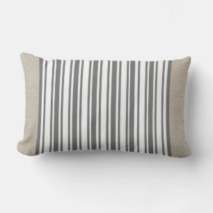 Rectangle Coussin Lumbar réversible en cuir de crème/bande