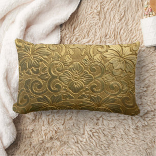 Rectangle Coussin Lumbar texture dorée