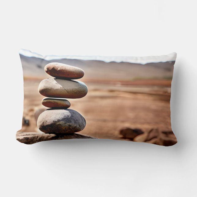 Rectangle Coussin Lumbar Zen Rocks (Recto)