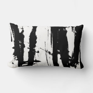 Rectangle Coussin minimaliste noir et blanc abstrait moderne
