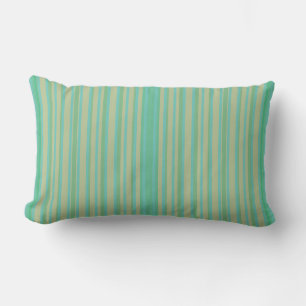 Rectangle Coussin moderne Jade Green Stried Lumbar