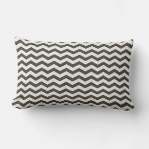 Rectangle Coussin MOJO américain noir/blanc Chevron Stripe