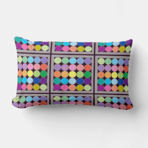 Rectangle Coussin motif circulaire coloré