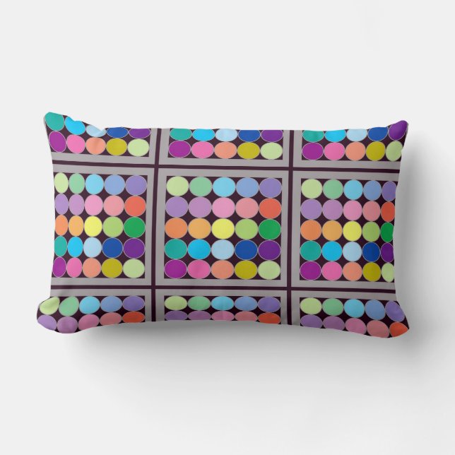 Rectangle Coussin motif circulaire coloré (Recto)