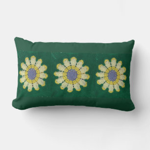 Rectangle Coussin - motif de crochet - marguerite
