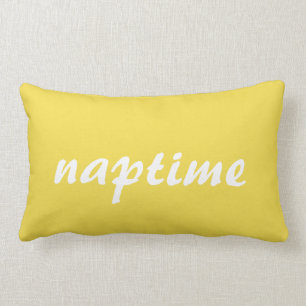 Rectangle Coussin Naptime Lumbar blanc et jaune