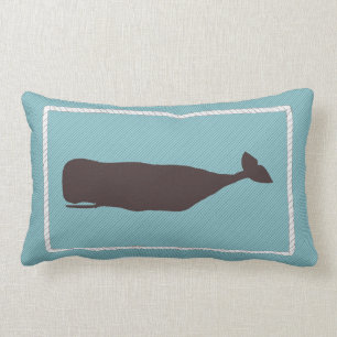 Rectangle Coussin nautique de baleine de Nantucket dans le