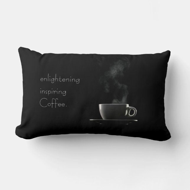 Rectangle Coussin noir et blanc de café (Recto)