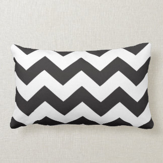 Rectangle Coussin noir et du blanc | du zigzag |
