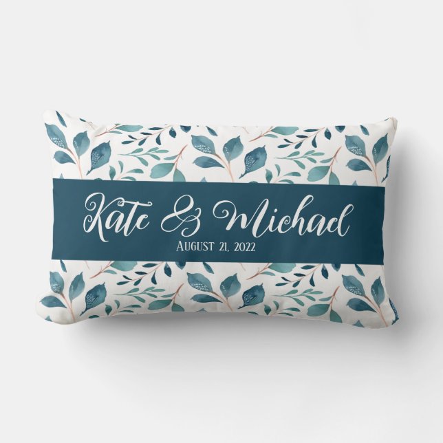Rectangle Coussin personnalisé avec nom et date (Recto)