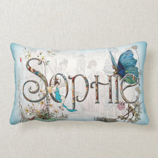 Rectangle Coussin personnalisé de "Sophie" (bleu)