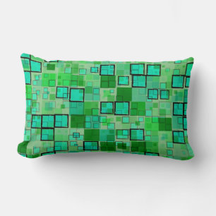 Rectangle Coussin personnalisé Motif vert et noir