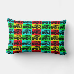Rectangle Coussin pop art véhicule hors route