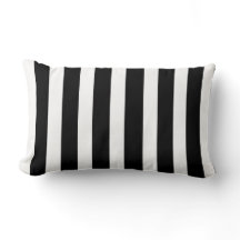 Coussin rayé noir et blanc chic