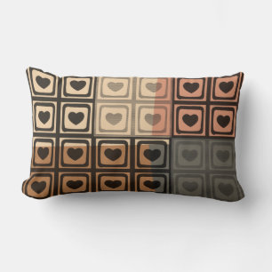 Rectangle Coussin rétro Black Hearts