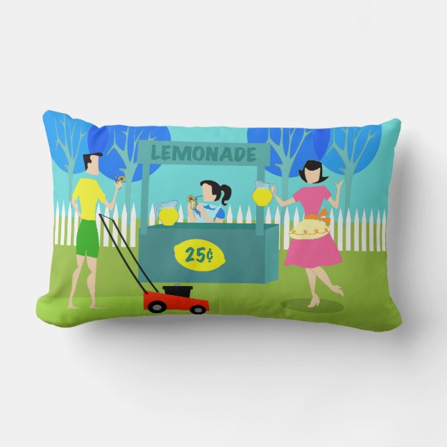 Rectangle Coussin Retro Children's Lemonade Stand Lumbar (Recto)