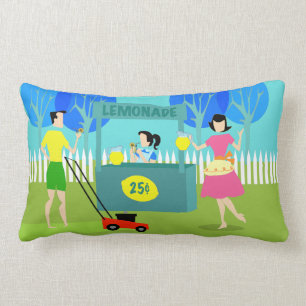 Rectangle Coussin Retro Children's Lemonade Stand Lumbar