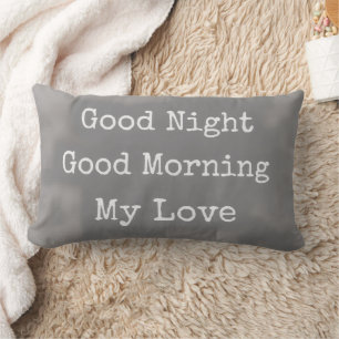 Rectangle Coussin romantique - Bonne nuit Bonjour Mon amour