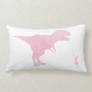 Rectangle Coussin rose de dinosaure - décor de crèche de