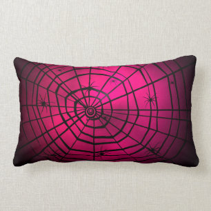 Rectangle Coussin rose de toile d'araignées