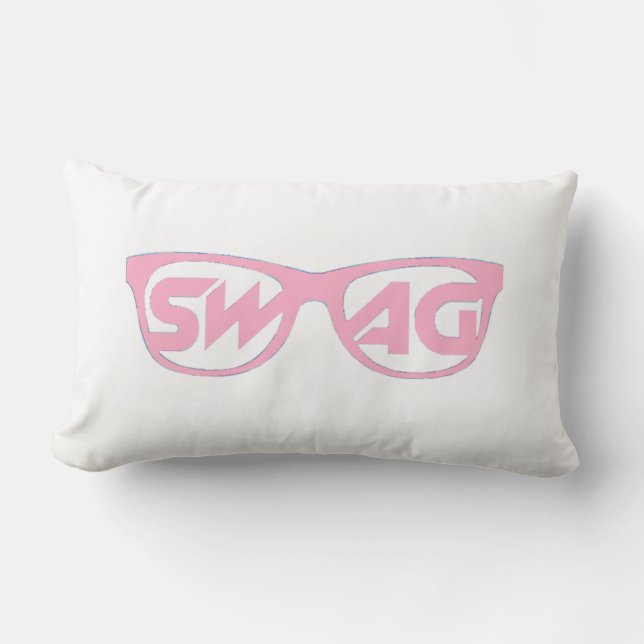 Rectangle Coussin rose et blanc à deux côtés (Recto)