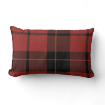 Coussin rouge de plaid fou