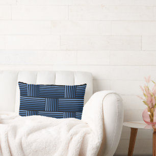 Rectangle Coussin - Rubans tissés Ombre Bleu
