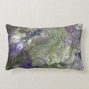 Rectangle Coussin satellite d'image de collines de