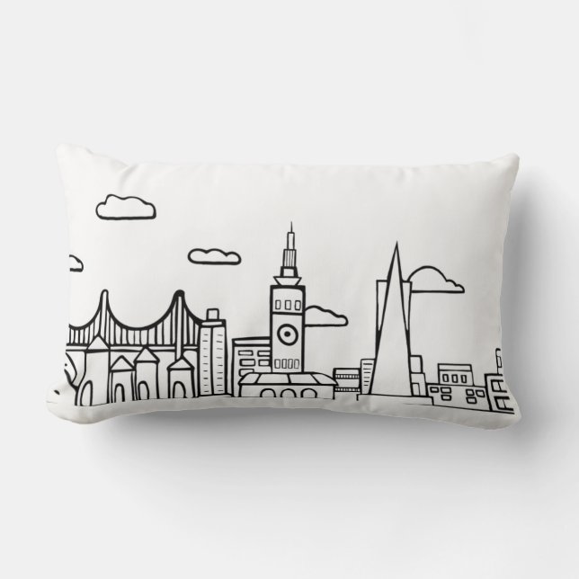 Rectangle Coussin Skyline de San Francisco (Recto)
