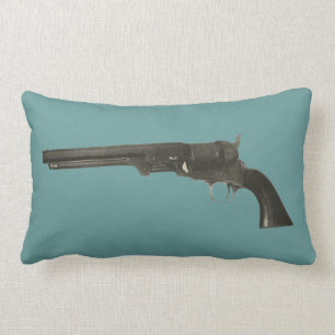 Rectangle Coussin vintage d'arme à feu de revolver d'armes à