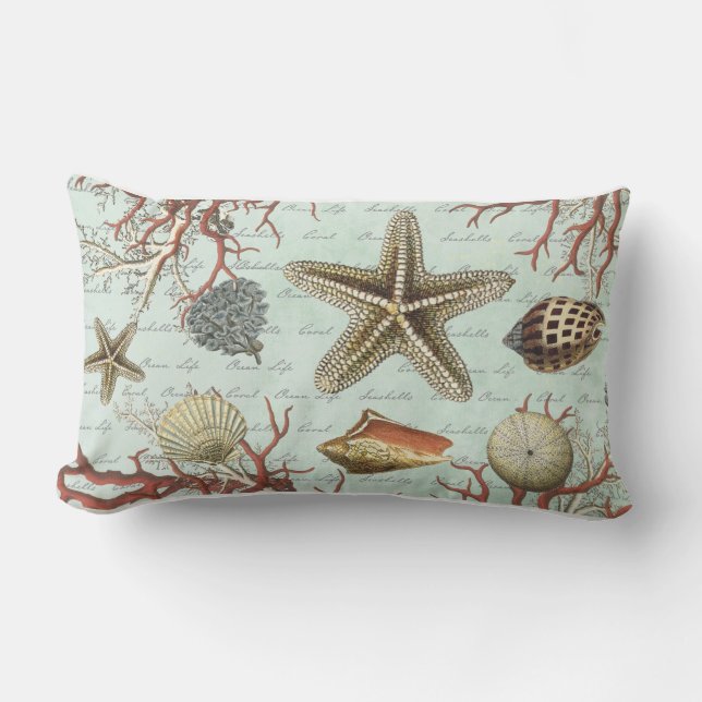 Rectangle Coussin vintage de coquillages… (Recto)