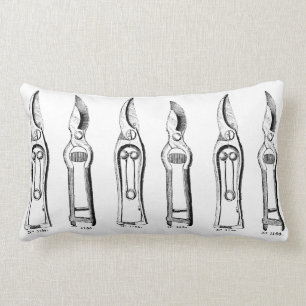 Rectangle Coussin VINTAGE de Pruners d'outil de jardinage