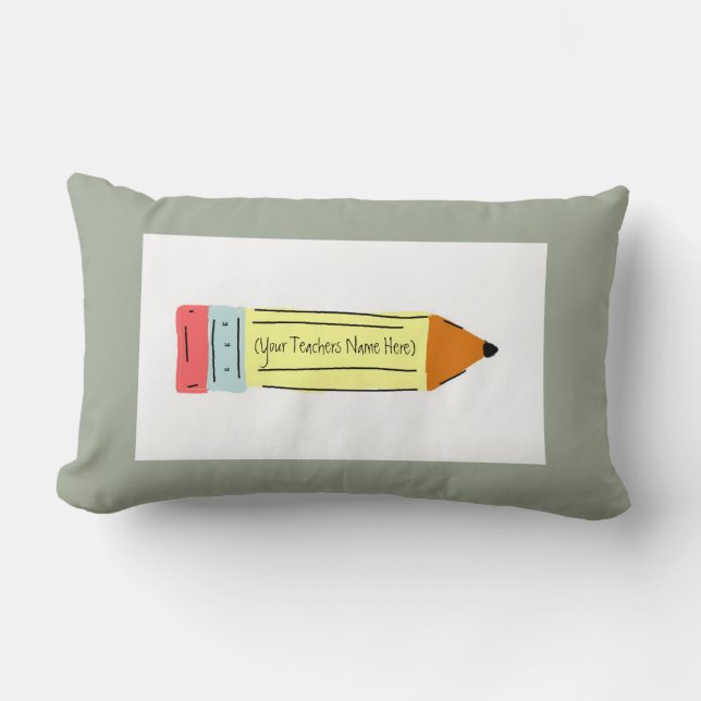 Rectangle Crayon de coussin de professeur (Recto)
